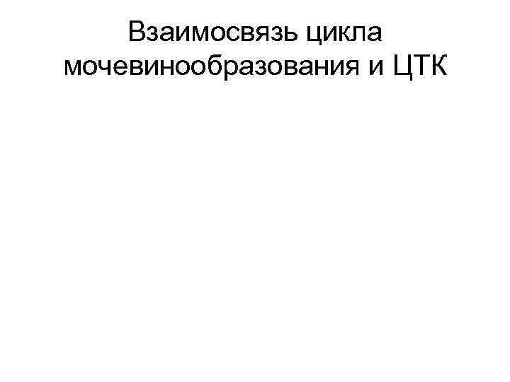 Взаимосвязь цикла мочевинообразования и ЦТК 