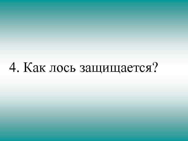 4. Как лось защищается? 