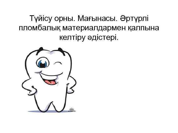 Түйісу орны. Мағынасы. Әртүрлі пломбалық материалдармен қалпына келтіру әдістері. 