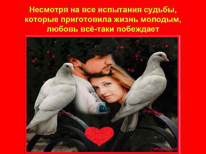 Несмотря на все испытания судьбы, которые приготовила жизнь молодым, любовь всё-таки побеждает 
