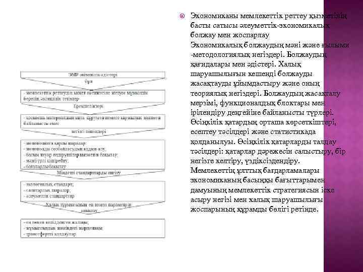  Экономиканы мемлекеттік реттеу қызметінің басты сатысы әлеуметтік-экономикалық болжау мен жоспарлау Экономикалық болжаудың мәні