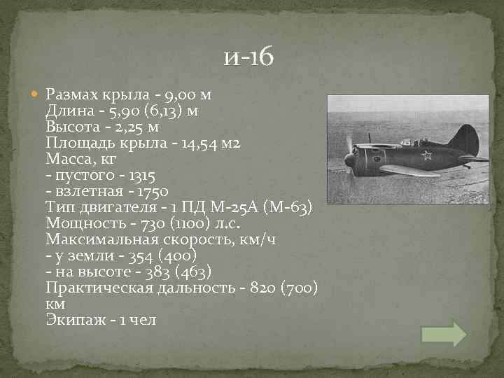 и-16 Размах крыла - 9, 00 м Длина - 5, 90 (6, 13)