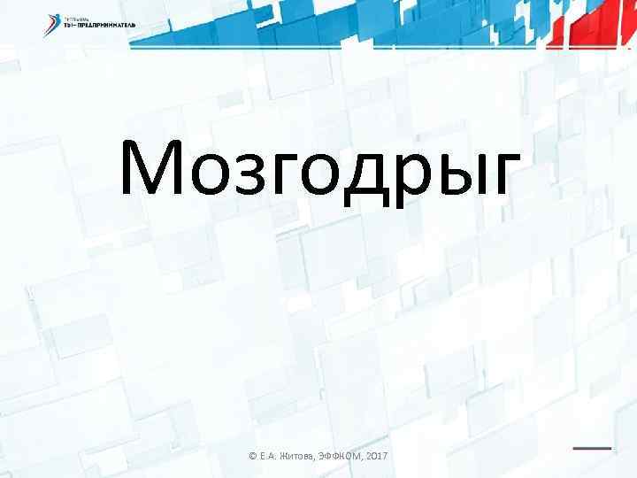 Мозгодрыг © Е. А. Житова, ЭФФКОМ, 2017 