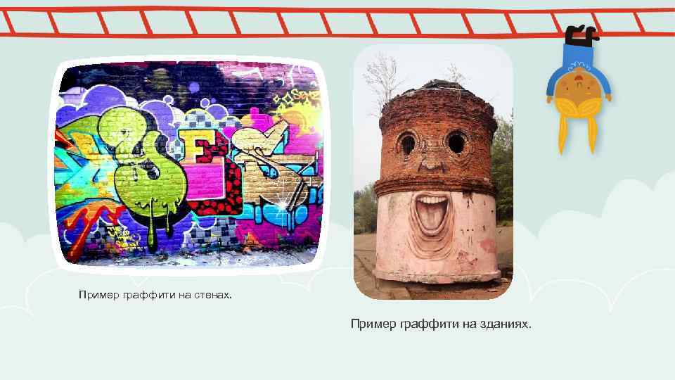 Пример граффити на стенах. Пример граффити на зданиях. 