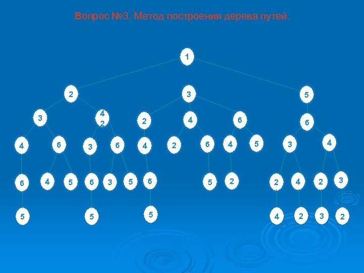 Вопрос № 3. Метод построения дерева путей. 1 2 3 4 2 3 6
