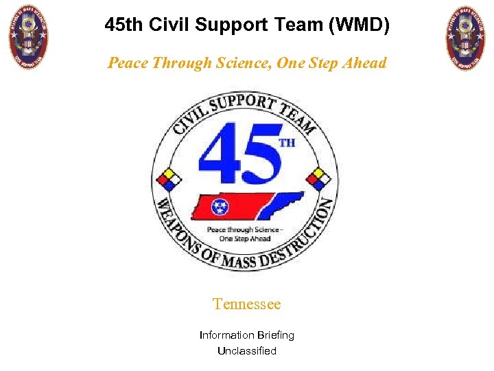45 th Civil Support Team (WMD) Peace Through Science, One Step Ahead Tennessee Information