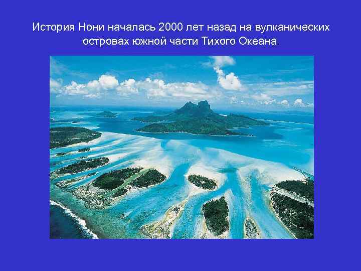 История Нони началась 2000 лет назад на вулканических островах южной части Тихого Океана. 
