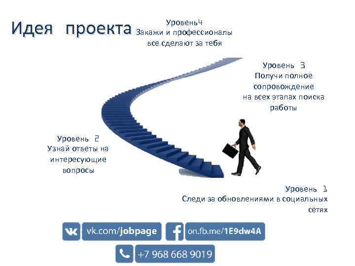 Идея проекта Уровень4 Закажи и профессионалы все сделают за тебя Уровень 3 Получи полное