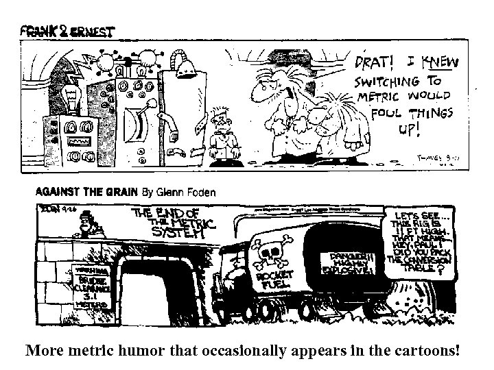 More metric humor that occasionally appears in the cartoons! 