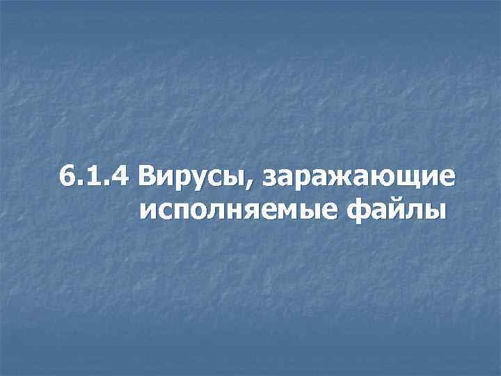 6. 1. 4 Вирусы, заражающие исполняемые файлы 