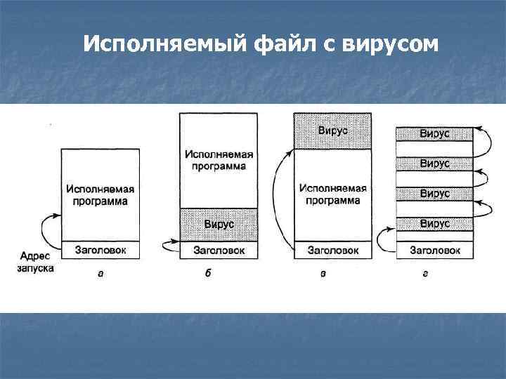 Схема функционирования файлового вируса