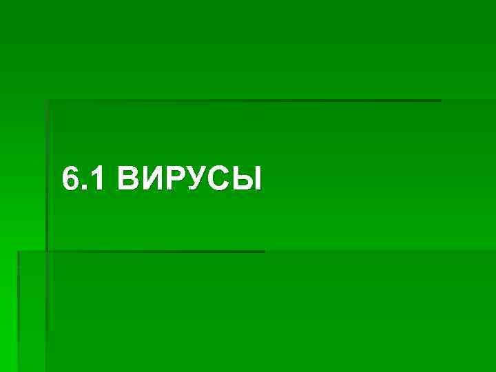 6. 1 ВИРУСЫ 