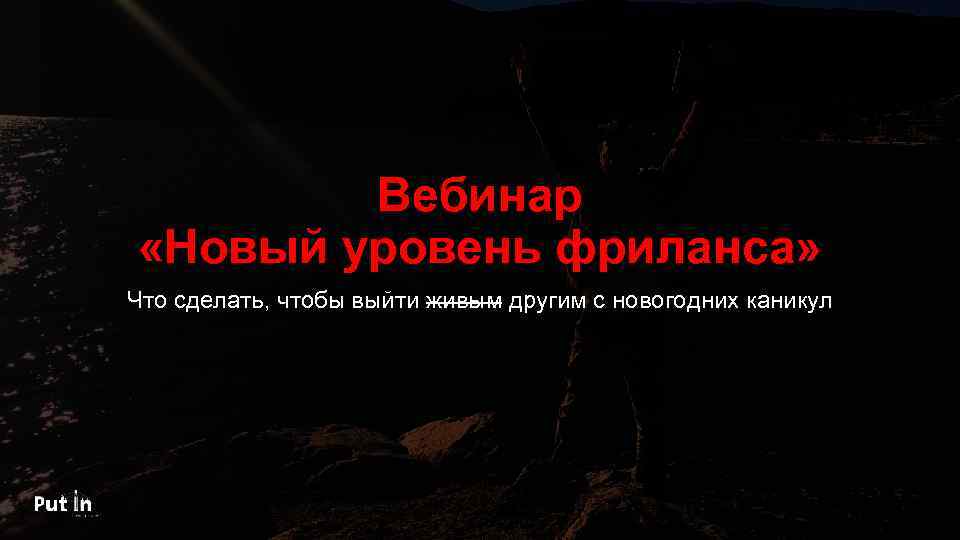 Вебинар «Новый уровень фриланса» Что сделать, чтобы выйти живым другим с новогодних каникул 