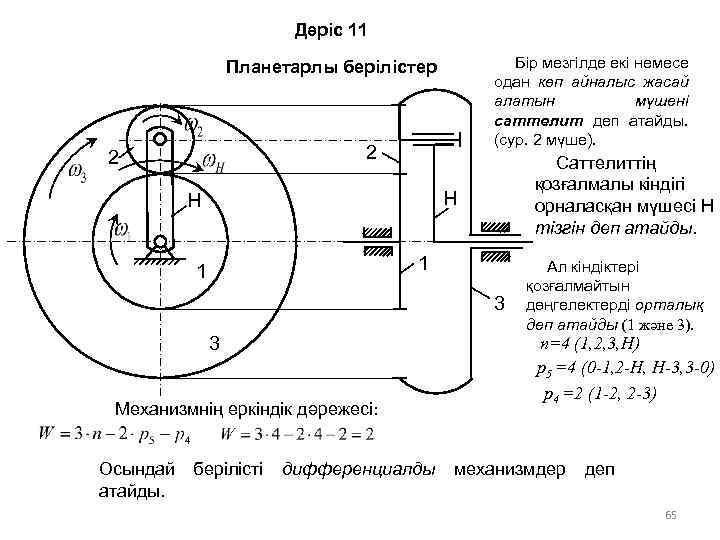 Дәріс 11 Бір мезгілде екі немесе одан көп айналыс жасай алатын мүшені саттелит деп