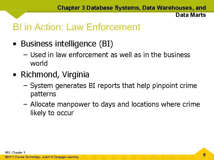 Chapter 3 Database Systems, Data Warehouses, and Data Marts BI in Action: Law Enforcement
