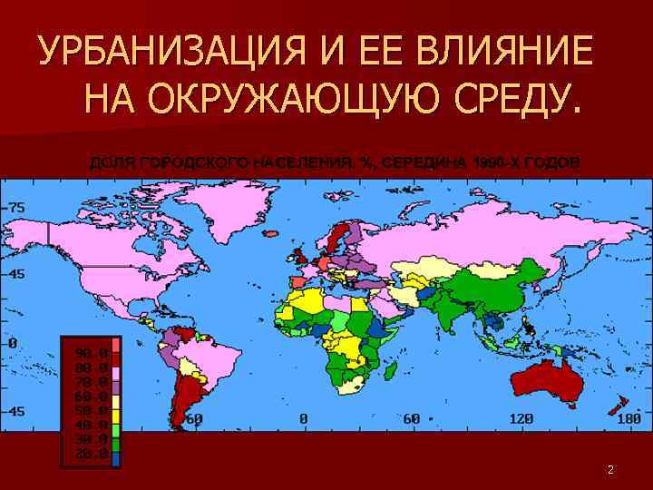 УРБАНИЗАЦИЯ И ЕЕ ВЛИЯНИЕ НА ОКРУЖАЮЩУЮ СРЕДУ. 2 
