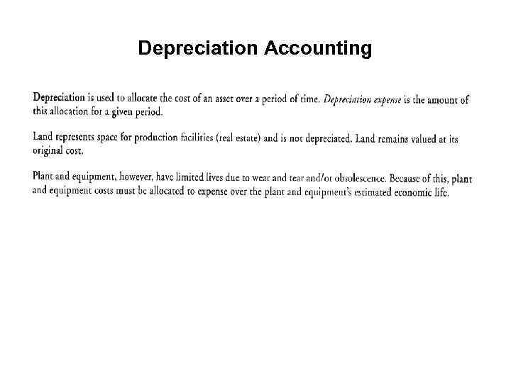 Depreciation Accounting 