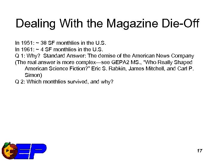 Dealing With the Magazine Die-Off In 1951: ~ 38 SF monthlies in the U.
