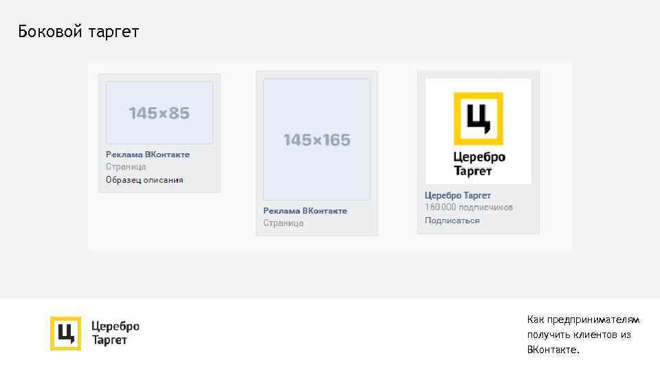 Боковой таргет Как предпринимателям получить клиентов из ВКонтакте. 