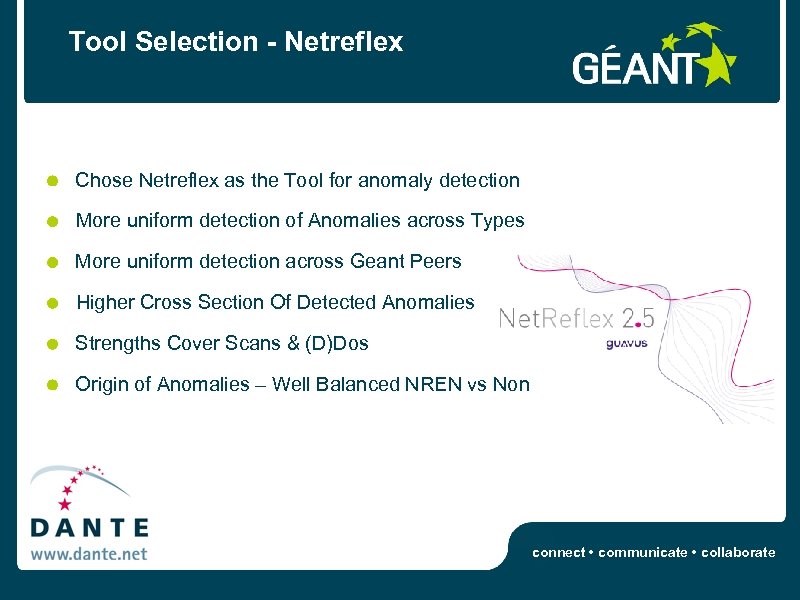 Tool Selection - Netreflex Chose Netreflex as the Tool for anomaly detection More uniform