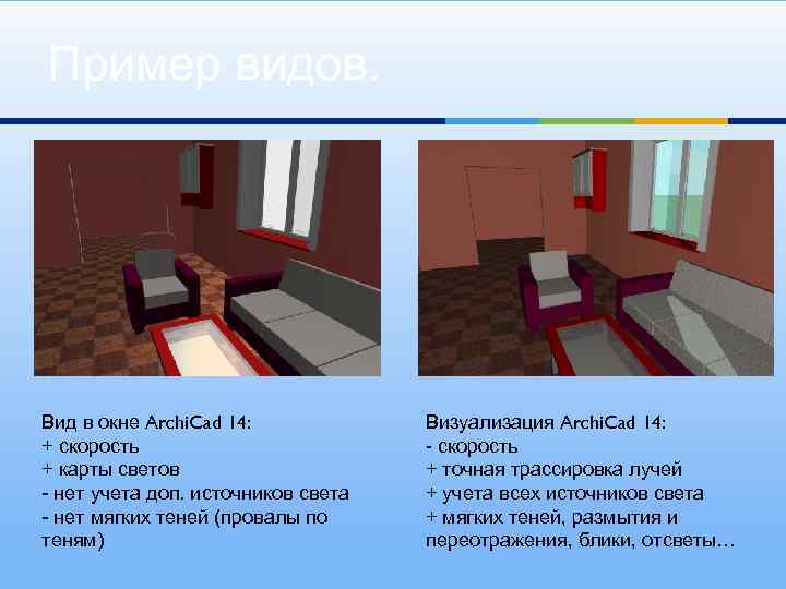 Пример видов. Вид в окне Archi. Cad 14: + скорость + карты светов -