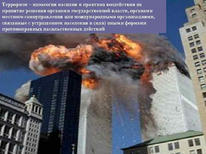 Терроризм – идеология насилия и практика воздействия на принятие решения органами государственной власти, органами