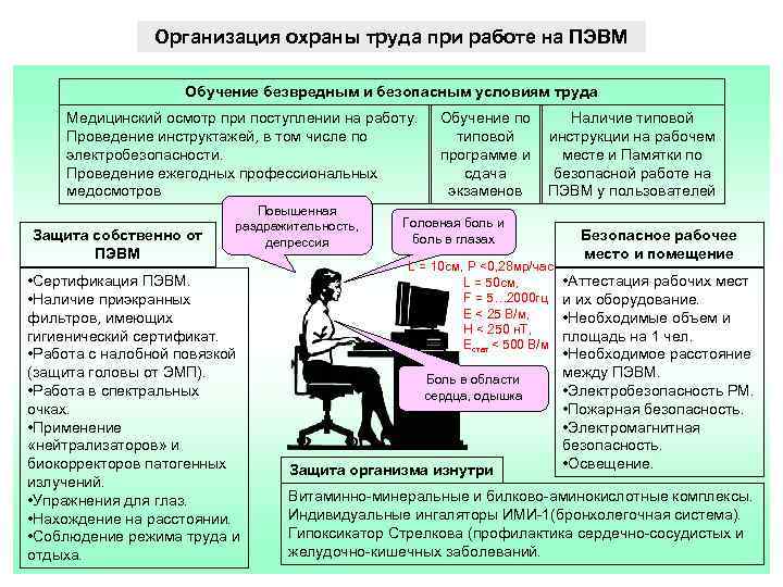 Организация охраны труда при работе на ПЭВМ Обучение безвредным и безопасным условиям труда Медицинский