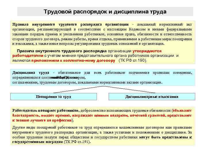 Трудовой распорядок и дисциплина труда Правила внутреннего трудового распорядка организации локальный нормативный акт организации,