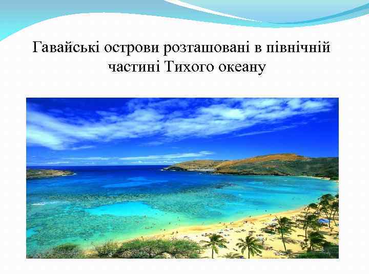 Гавайські острови розташовані в північній частині Тихого океану 