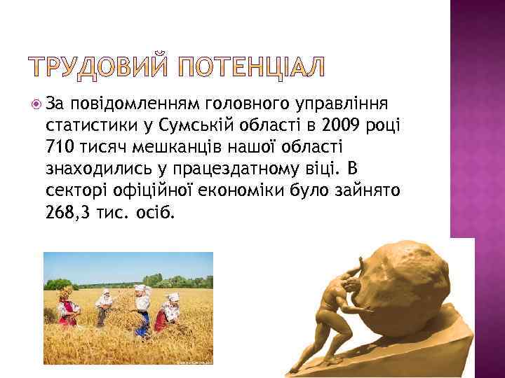  За повідомленням головного управління статистики у Сумській області в 2009 році 710 тисяч