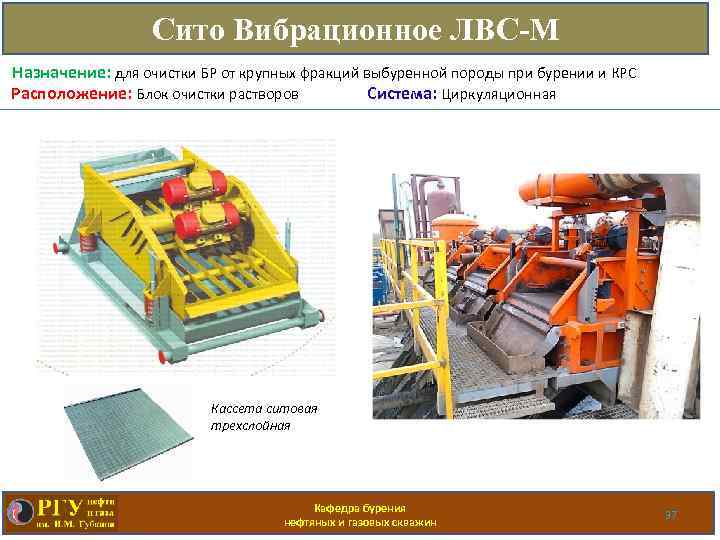 Сито Вибрационное ЛВС-М Назначение: для очистки БР от крупных фракций выбуренной породы при бурении