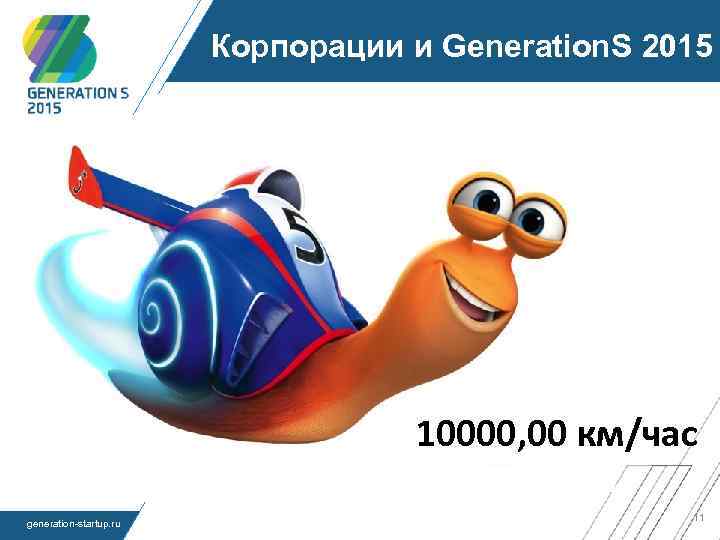 Корпорации и Generation. S 2015 10000, 00 км/час generation-startup. ru 11 