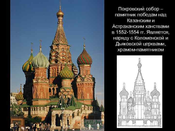 Покровский собор – памятник победам над Казанским и Астраханским ханствами в 1552 -1554 гг.