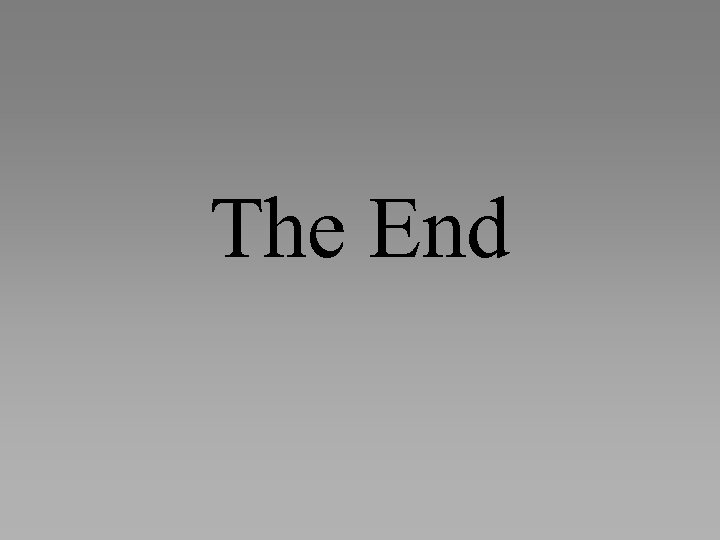 The End 