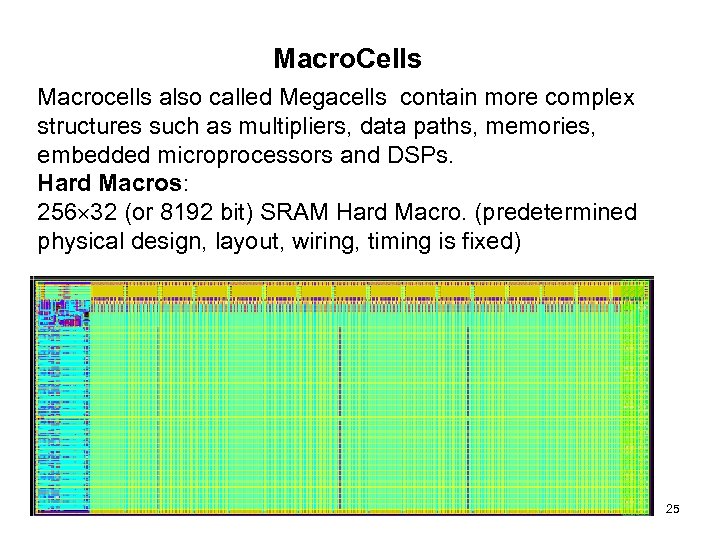 Macro. Cells Macrocells also called Megacells contain more complex structures such as multipliers, data