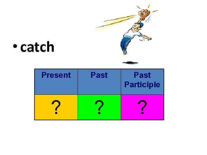  • catch Present Past Participle ? ? ? 