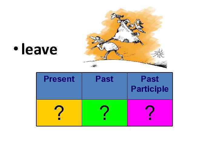  • leave Present Past Participle ? ? ? 