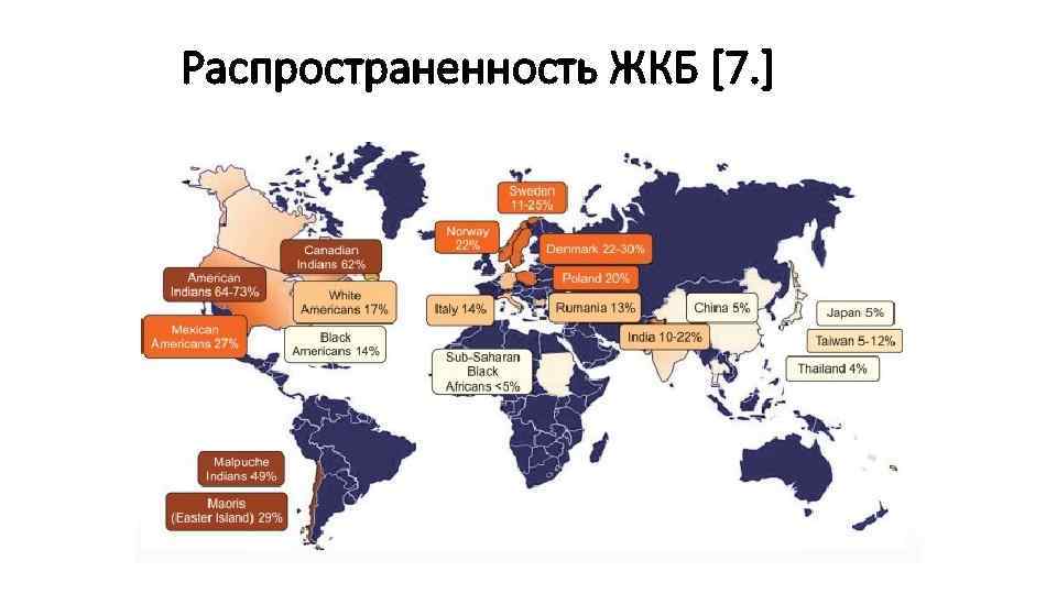 Распространенность ЖКБ [7. ] 