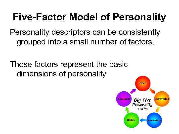 Five-Factor Model of Personality descriptors can be consistently grouped into a small number of