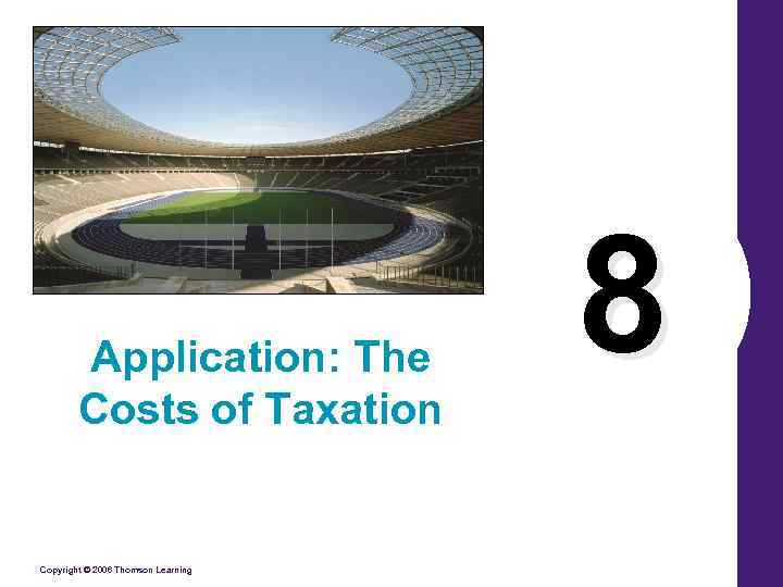 Application: The Costs of Taxation Copyright © 2006 Thomson Learning 8 