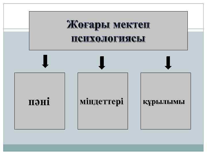 Жоғары мектеп психологиясы пәні міндеттері құрылымы 