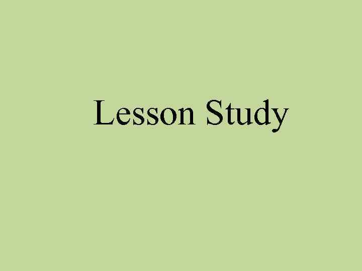 Lesson Study 