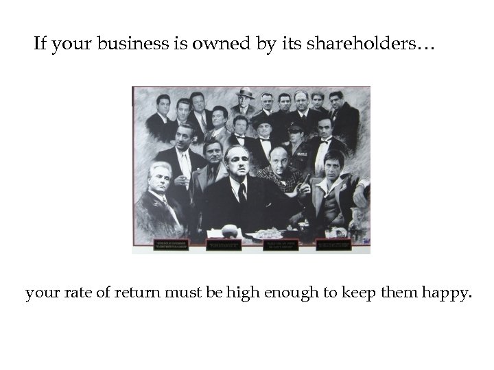 If your business is owned by its shareholders… your rate of return must be