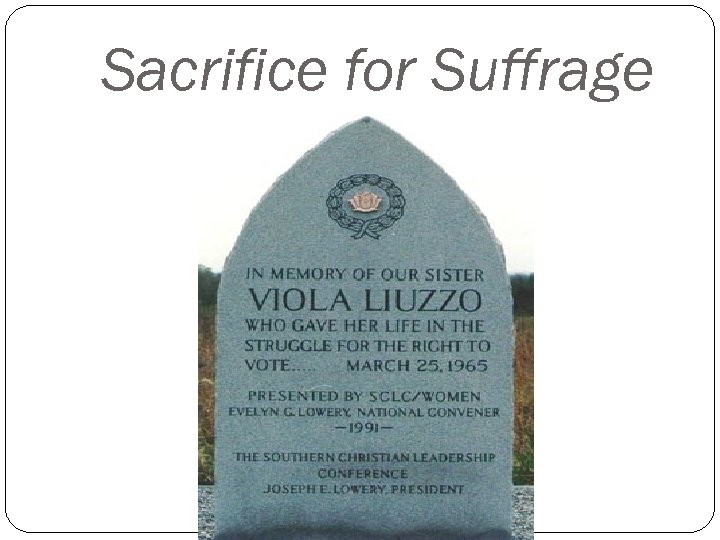 Sacrifice for Suffrage 