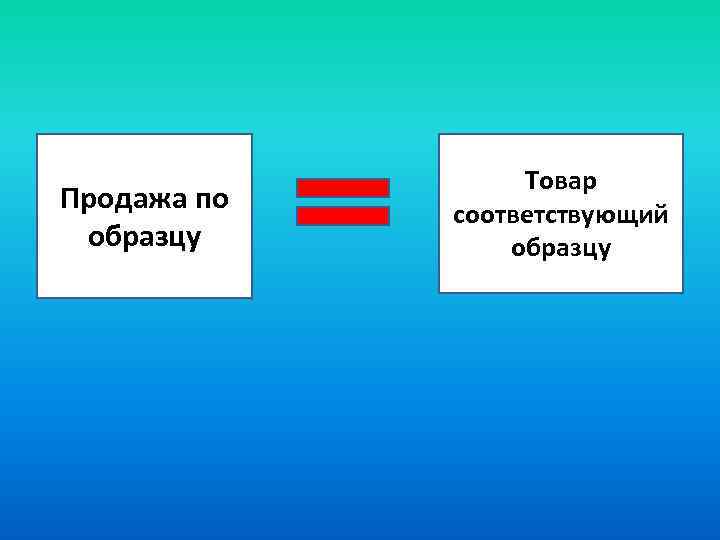 Продажа по образцу Товар соответствующий образцу 