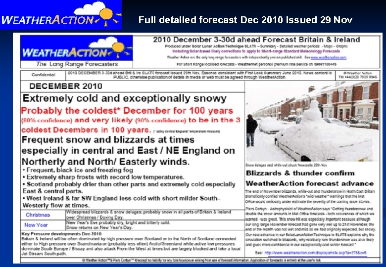 Full detailed forecast Dec 2010 issued 29 Nov 