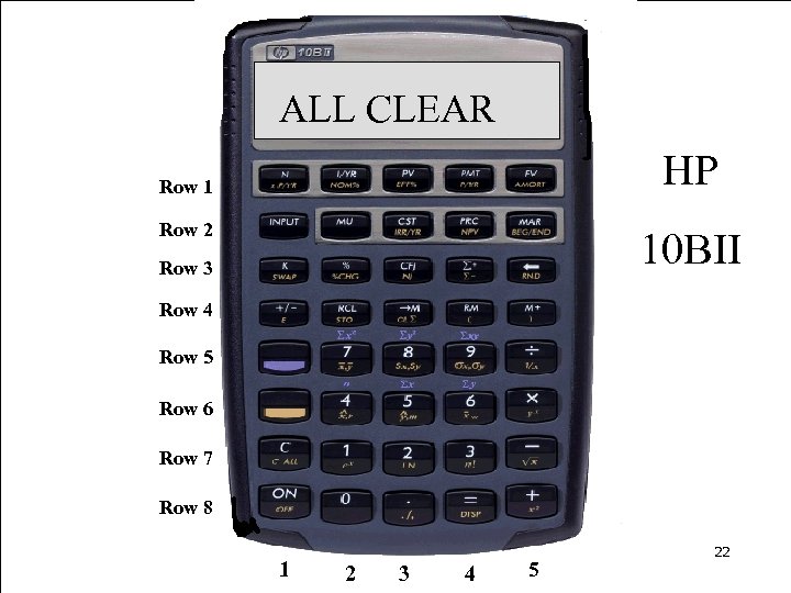 ALL CLEAR HP Row 1 Row 2 10 BII Row 3 Row 4 Row