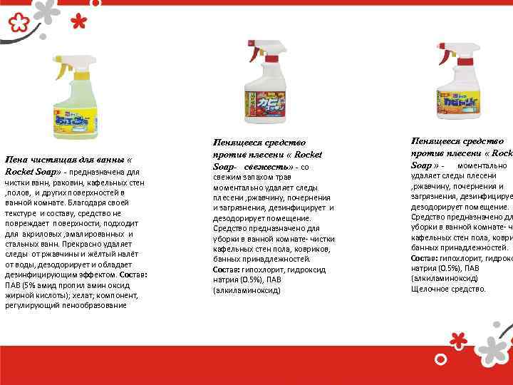 Пена чистящая для ванны « Rocket Soap» - предназначена для чистки ванн, раковин, кафельных