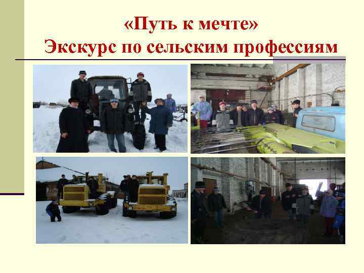  «Путь к мечте» Экскурс по сельским профессиям 