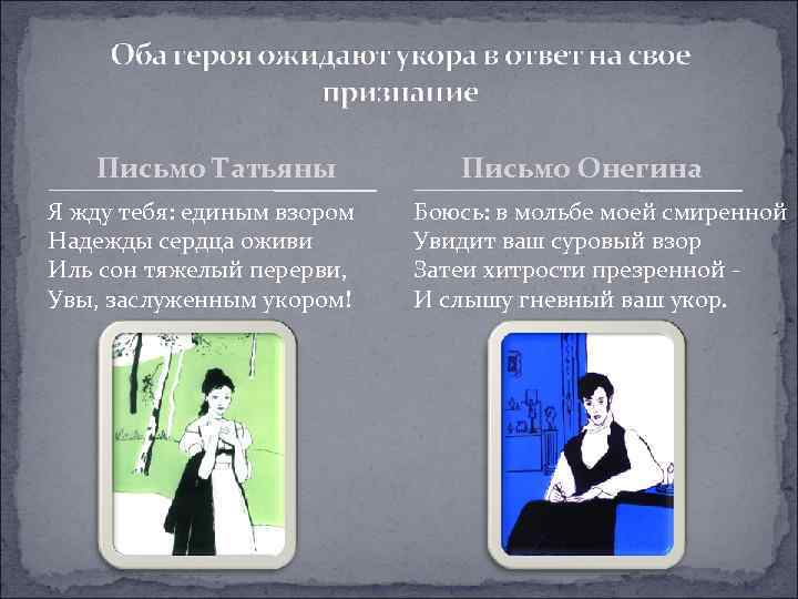 Письмо Татьяны Я жду тебя: единым взором Надежды сердца оживи Иль сон тяжелый перерви,